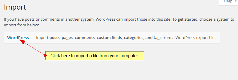 import wordpress posts, comments